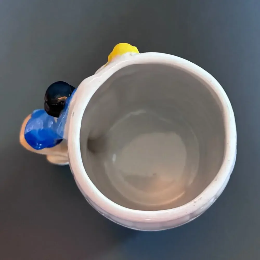 Vintage Made in Japan Risqué Novelty Barrel Mug Figural Man Woman Ceramic
